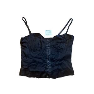 NWT Bebe Vintage Y2K Cropped Black Clasping Bustier S